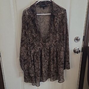 Lane Bryant Leopard Print Women's Mesh Top Size 22/24